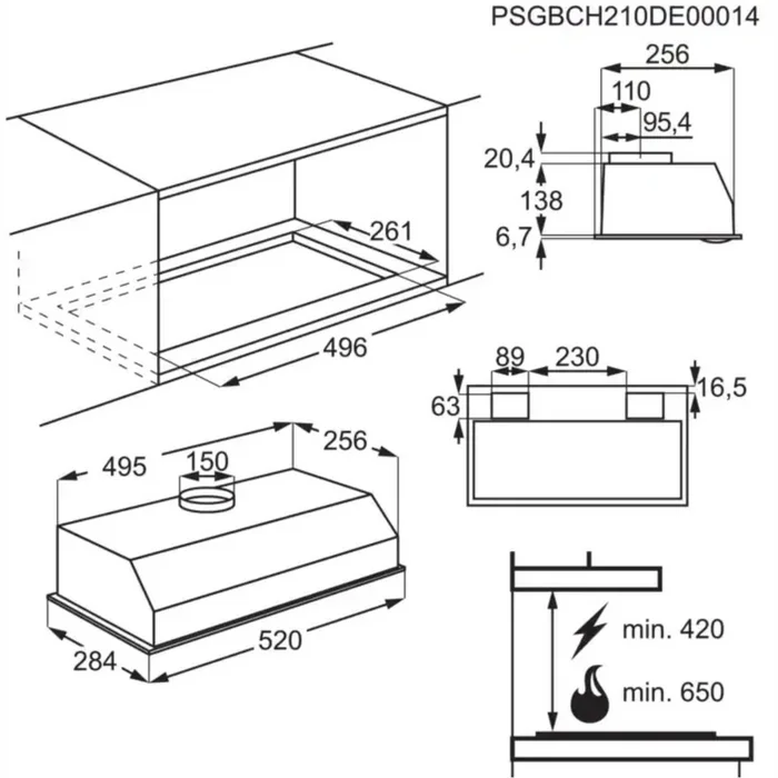 Tvaika nosūcēji AEG DGB3523S